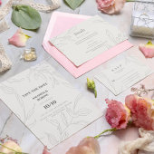 Elegante Blumenzettelhochzeit Einladung