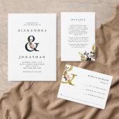 Elegant Ampersand | Dusche für Schwarze und Weiße  Einladung (Personalisiere diese Kollektion eines unabhängigen Creators.)