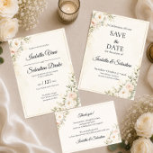 Elegante Florale Hochzeitssuite Save The Date