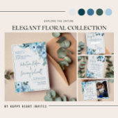 Elegante Floral Dusty Aquamarines Wasser Save The Date