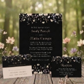 Elegante Florale Schwarze Boho-Hochzeit-Rücksendea