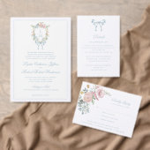 Elegantes Blumenkraut-Wappen Monogram Wedding Dosenkühler (Personalisiere diese Kollektion eines unabhängigen Creators.)