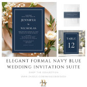 Elegant Navy Blue Wedding Serviette