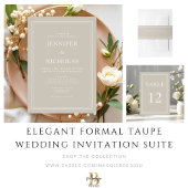 Moderne Elegante Taupe Virtual Wedding Einladung