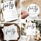 Modern Forty Script Custom 40th Birthday T-Shirt