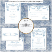 Elegante French Blue Viktorianisch Chinoiserie Hoc Begleitkarte