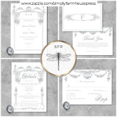 Elegante French Gray Viktorianisch Chinoiserie Hoc Save The Date