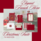 Elegant French Horn Christmas Maroon Monogram Tasche