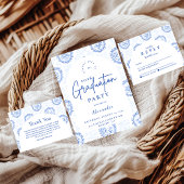 Elegant French Toile Graduation Party Einladung