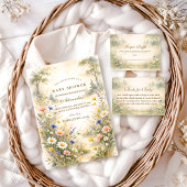 Elegant Garden Meadow Diapper Raffle Begleitkarte