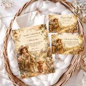 Elegantes Mädchen Western Boho Babyshower Einladung