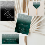 Eleganter Glitzer Bokeh Green Dankeschön Karte Serviette