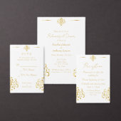 Elegant Gold and White Damask Wedding Invitation Einladung (Personalisiere diese Kollektion eines unabhängigen Creators.)