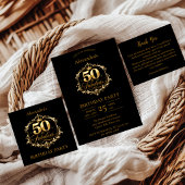 Elegant Gold Black 50th Birthday Celebration Serviette