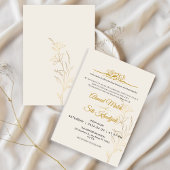 Elegant Gold Islamic Wedding Menu Card Flat Menu Menükarte