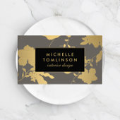 Elegantes Gold Floral Pattern Schwarz Quadratischer Aufkleber