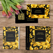 Gold black flowers professional appointment planer