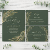 Elegant Greenery Gold Leaf Hochzeitsdetails Begleitkarte (Personalisiere diese Kollektion eines unabhängigen Creators.)
