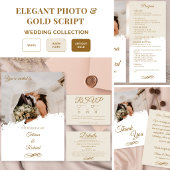 Elegante Gold Script Tischnummer Card