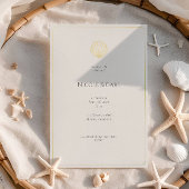 Elegant Gold foil Seashell Wedding All-in-One-Einladung