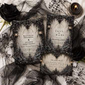 Elegante gothische Winterhochzeit Save The Date