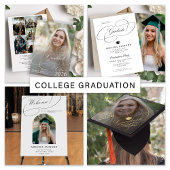 Elegant gold script graduate photo graduation ankündigung
