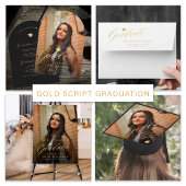 Arch photo gold script graduation announcement acryleinladungen