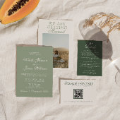 Classy Sage Green Luxury Boho Modern Wedding Einladung