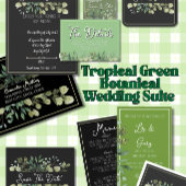 Elegantes tropisches grünes Hochzeitsprogramm Programm