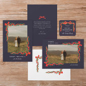 Red Bow Greenery Weihnachtsfeiertag Rücksendeadres