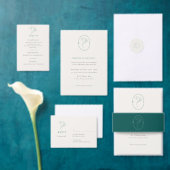 Elegant Floral Monogram Emerald Wedding Save The Date (Personalisiere diese Kollektion eines unabhängigen Creators.)