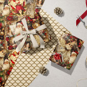 Elegantes Elfenbein und Viktorianisches Weihnachts Geschenkpapier Set