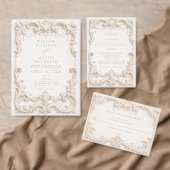 Ivory Elegant Baroque Square Wedding Napkins Serviette (Personalisiere diese Kollektion eines unabhängigen Creators.)
