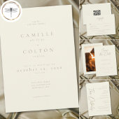 Elegant Ivory Cream Minimalist Wedding Begleitkarte