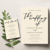 Elegante Ivory Simple Wedding Bar Menu Drinks Sockelschild