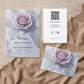 Elegante Lavender-Rose Hochzeit speichern das Datu Ankündigungspostkarte (Personalisiere diese Kollektion eines unabhängigen Creators.)