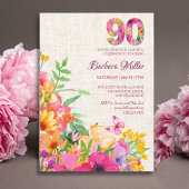 90 Jahre Blume Blumenhandtücher 90. Geburtstag Dan Postkarte