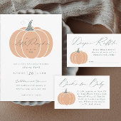 Elegant Orange Little Pumpkin Fall Baby Shower Serviette