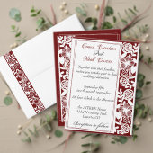 RSVP Card Open-Work Elegant Maroon Wedding Karte (Personalisieren Sie die Kollektion dieses unabhängigen Creators. Test)
