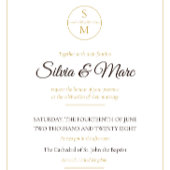Elegante Monogramm-Hochzeitsplatzkarte Skript Gold