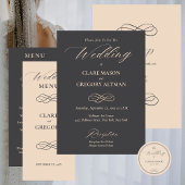 Elegante Minimalistische Almond Gray Wedding mit U Einladung