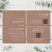 Moderne elegante Mocha Mousse Brown Wedding Einladung (Personalisiere diese Kollektion eines unabhängigen Creators.)
