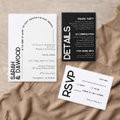 Minimalistische Schwarz-weiße Typografie-Hochzeitd Begleitkarte (Personalisiere diese Kollektion eines unabhängigen Creators.)