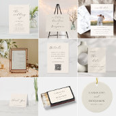 Elegant Ivory Cream Calligraphy Wedding Vielen Dan Geschenkanhänger