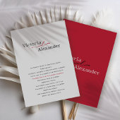 Elegant Minimalistisch mit einer Hochzeit mit rote RSVP Karte