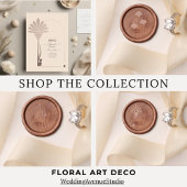 Elegant Minimalistic Floral Art Deco Wedding Save The Date