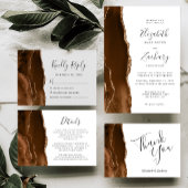 Mocha Brown Gold Agate Foto Save the Date Postkarte