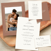 Elegantes einfaches, neutrales Mocha-Mousse-Hochze Save The Date