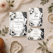 Elegante monochrome Hochzeit Save The Date