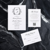 Elegante Monogram Wappen Wedding RSVP Card (Personalisiere diese Kollektion eines unabhängigen Creators.)